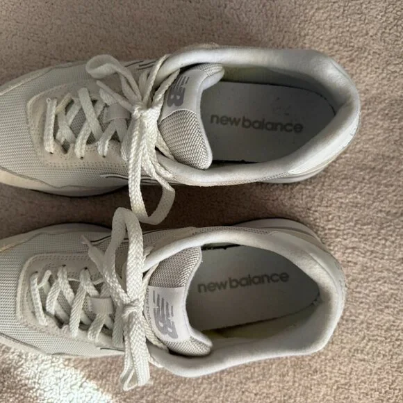 New Balance 574 Suede Mesh Sneakers – Size 8, White/Nude - Picture 6 of 8